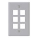 Classic 6 Ports Faceplate for EZ®/HD Style in Single Gang - White - IC107F06WH Classic 6 Ports Faceplate for EZ®/HD Style in Single Gang - White - IC107F06WH